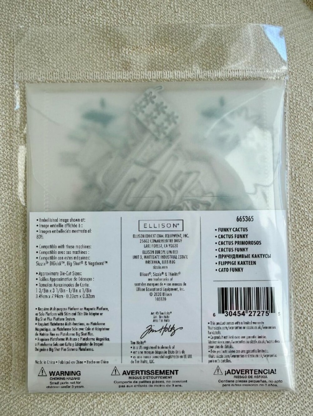 NIB Sizzix Tim Holtz Funky Cactus Thinlits Die Set 665365 BRAND NEW - Picture 2 of 2